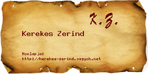Kerekes Zerind névjegykártya